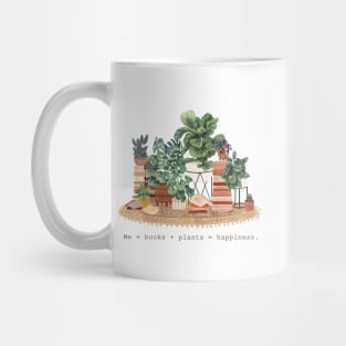 Books and plants illustration Mug